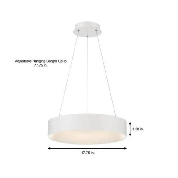 Hollandale 100-Watt Integrated LED White Pendant (Retail $215) - Picture 2 of 9
